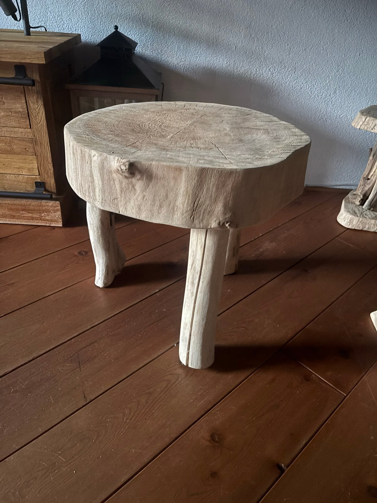 Handgemaakt boomstam tafeltje - Bijzettafel/Decoratie, Minder dan 55 cm, Nieuw, Overige vormen, Hout