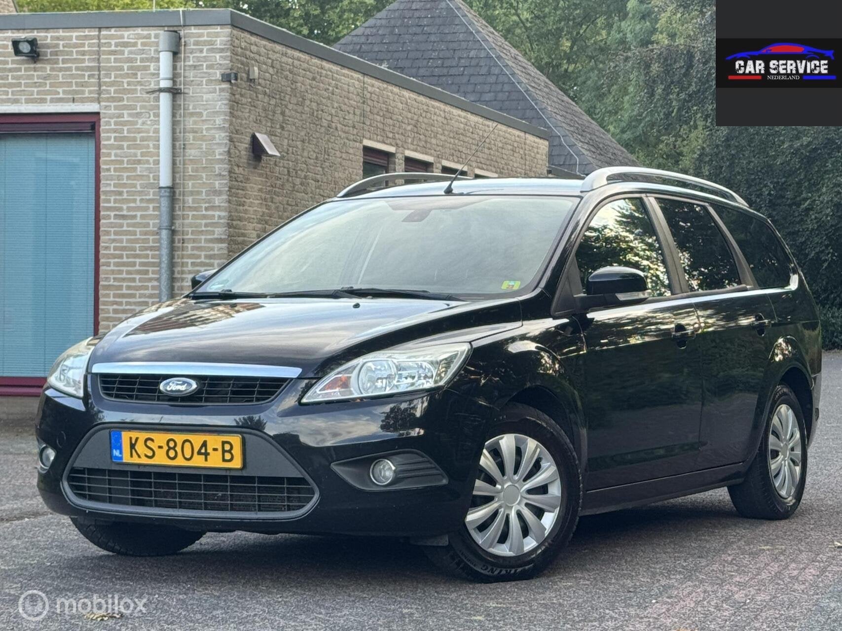Ford Focus Wagon 1.6 Titanium/NAP/APK/TREKHAAK/, Auto's, Gebruikt, 635 kg, Zwart, Leder