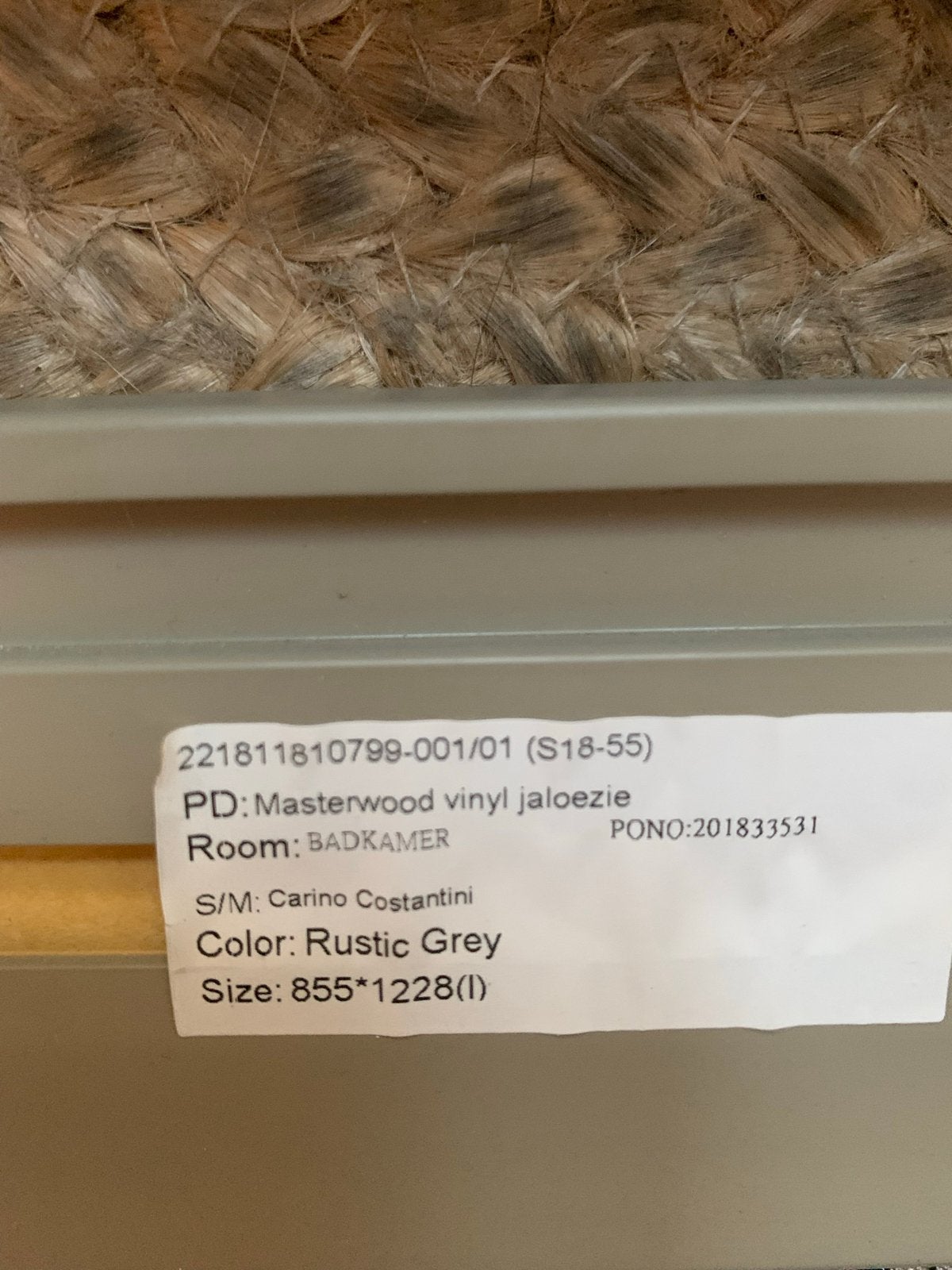 Masterwood vinyl jaloezie Rustic Grey 85.5x122.8 cm, Ophalen, Jaloezie, Overige merken, Zo goed als nieuw