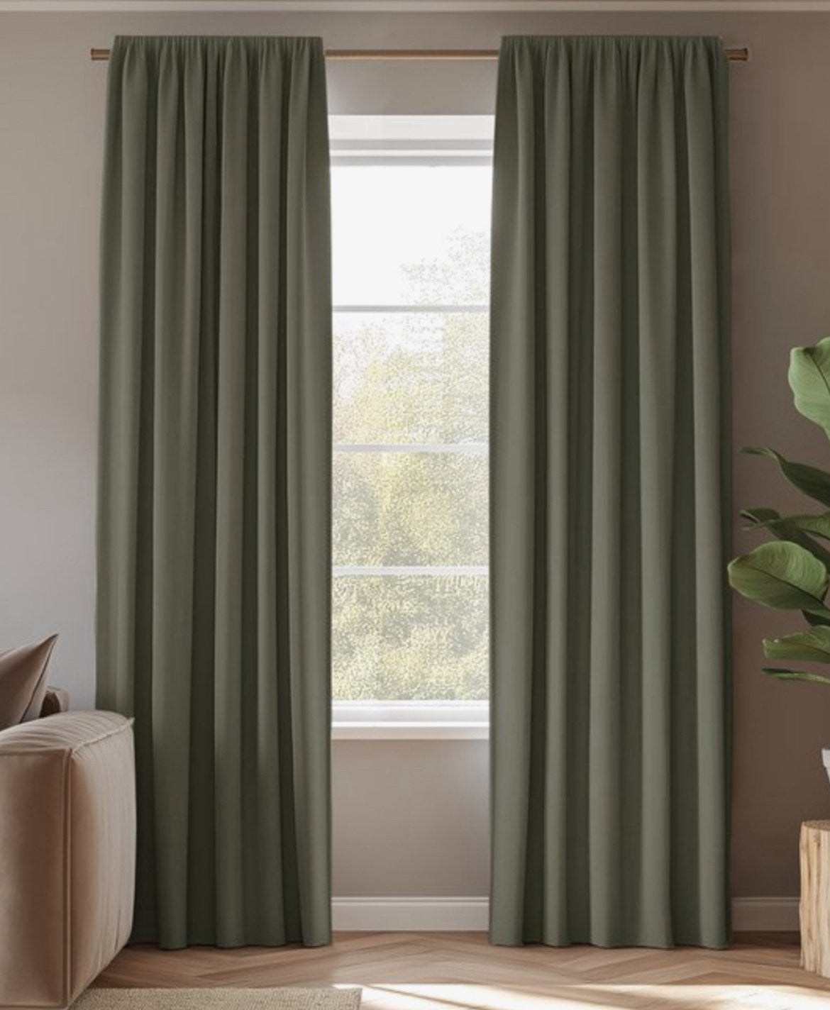 Prachtige elegante gordijn 140 x 270 Groen, Huis en Inrichting, Stoffering | Gordijnen en Lamellen, Nieuw, Ophalen of Verzenden