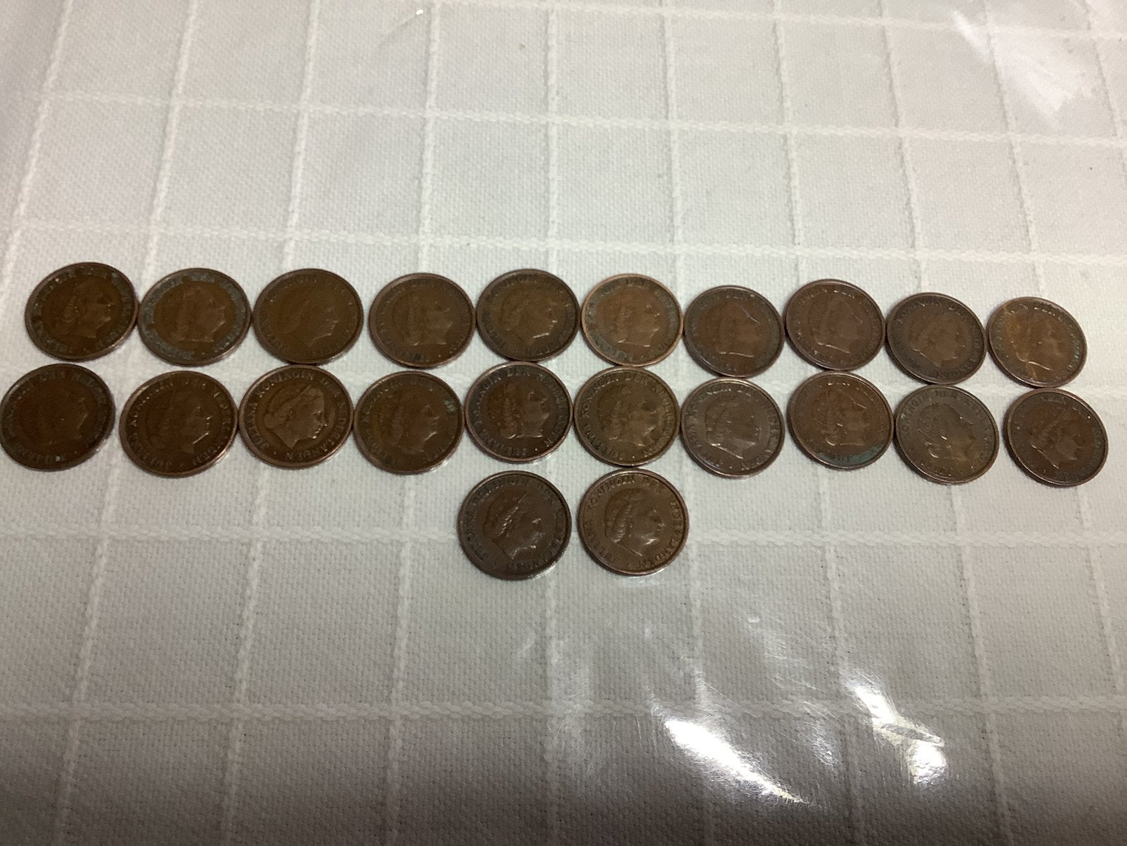 22 een cent munten uit 1950., Ophalen of Verzenden, Koningin Juliana, 1 cent, Losse munt