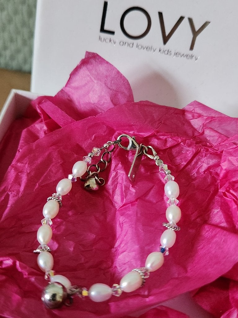 Lovy armband zilver (kind/baby), Met edelsteen, Wit, Nieuw, Ophalen of Verzenden