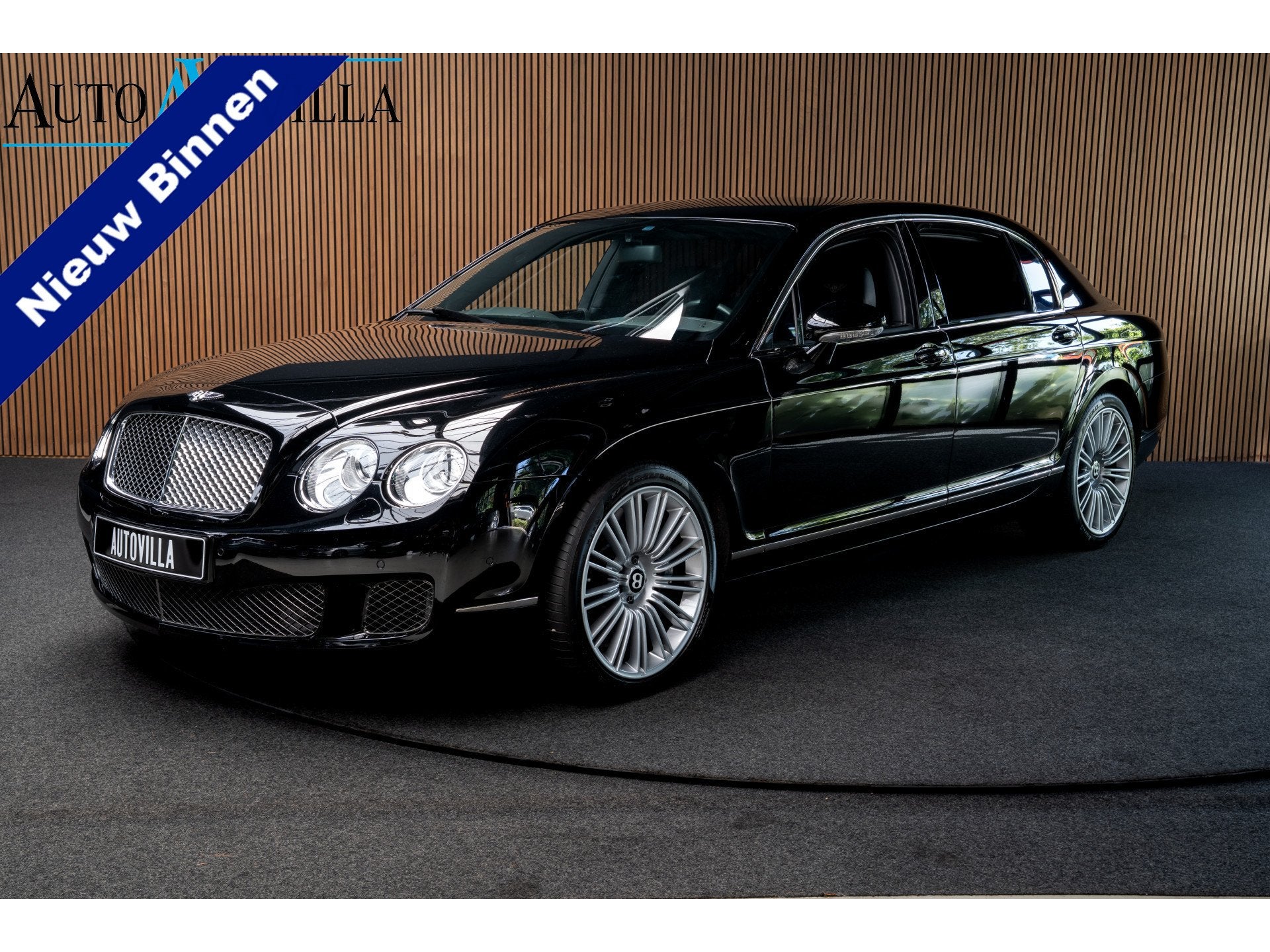 Bentley Continental Flying Spur 6.0 W12 Speed Leer Navi Naim, Automaat, Zwart, 12 cilinders, 4 stoelen