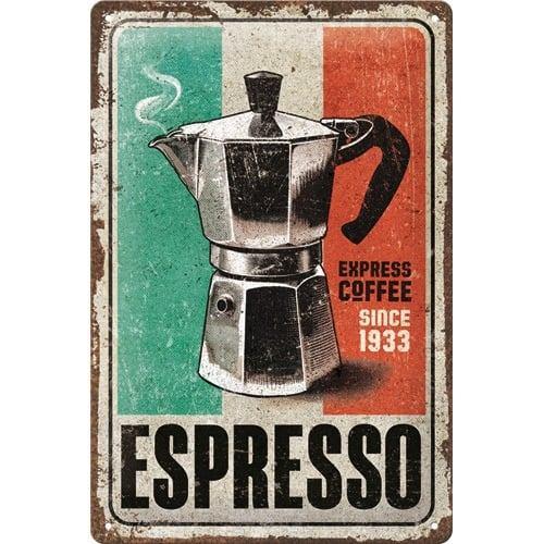 Espresso Koffie relief reclamebord van metaal wandbord deco