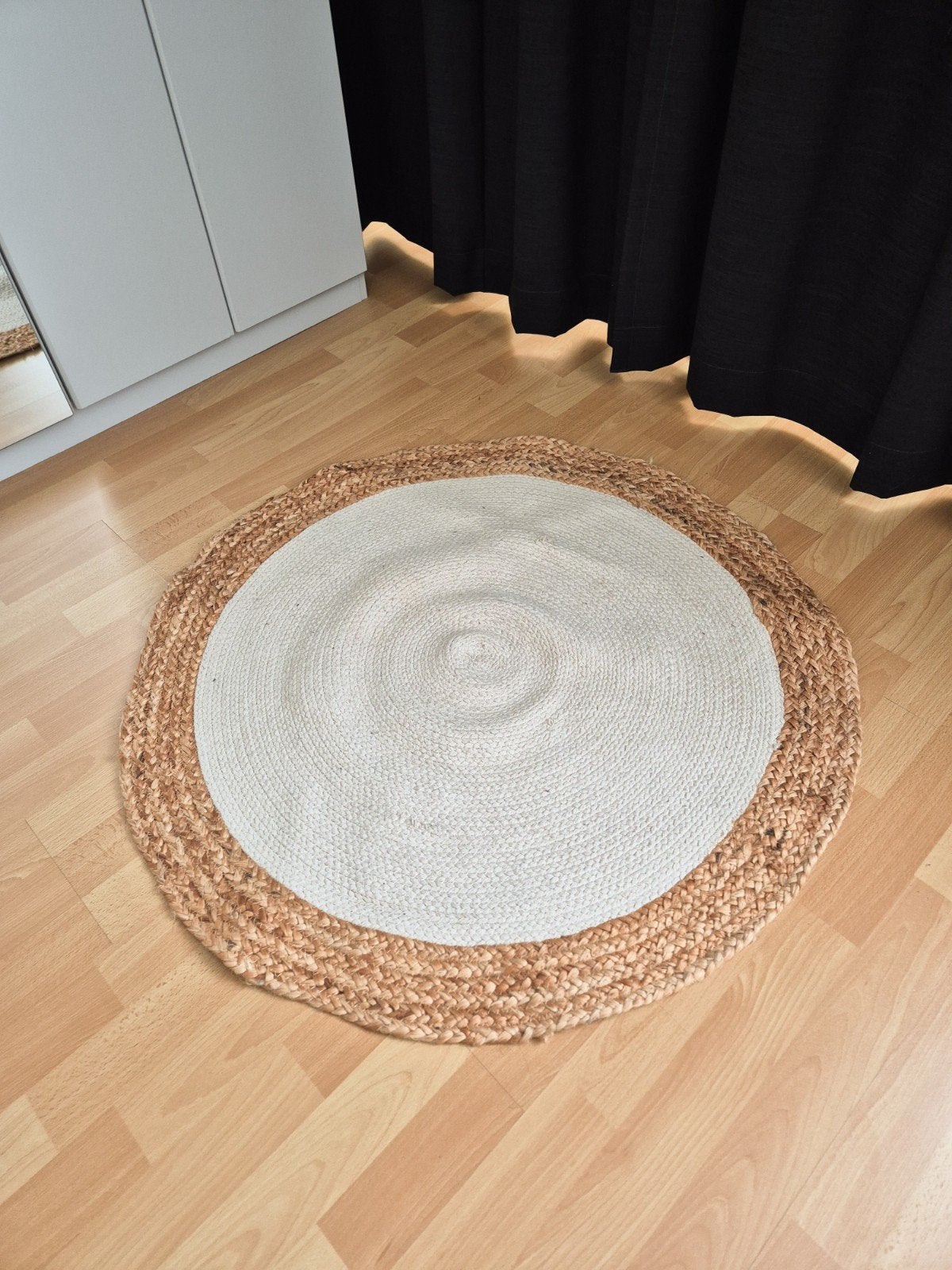 Rond jute vloerkleed, 50 tot 100 cm, Rond, Zo goed als nieuw, Bruin