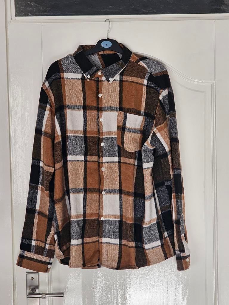 Flanellen geruite overhemd nieuw. Maat L., Kleding | Heren, Overhemden, Ophalen of Verzenden, Nieuw