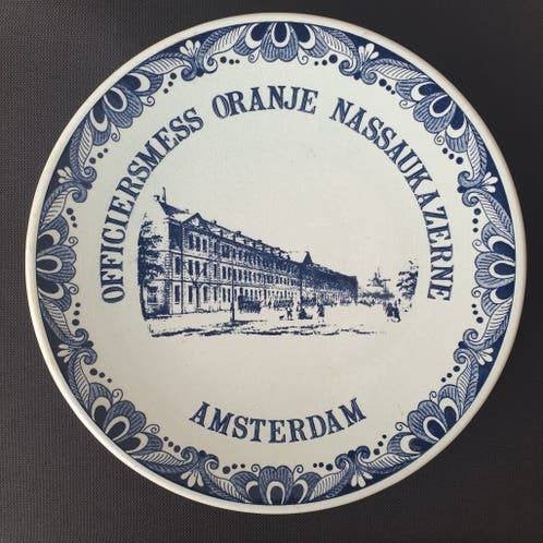 Vintage porseleinen Delfts Blauw bordje - Amsterdam, Ophalen of Verzenden