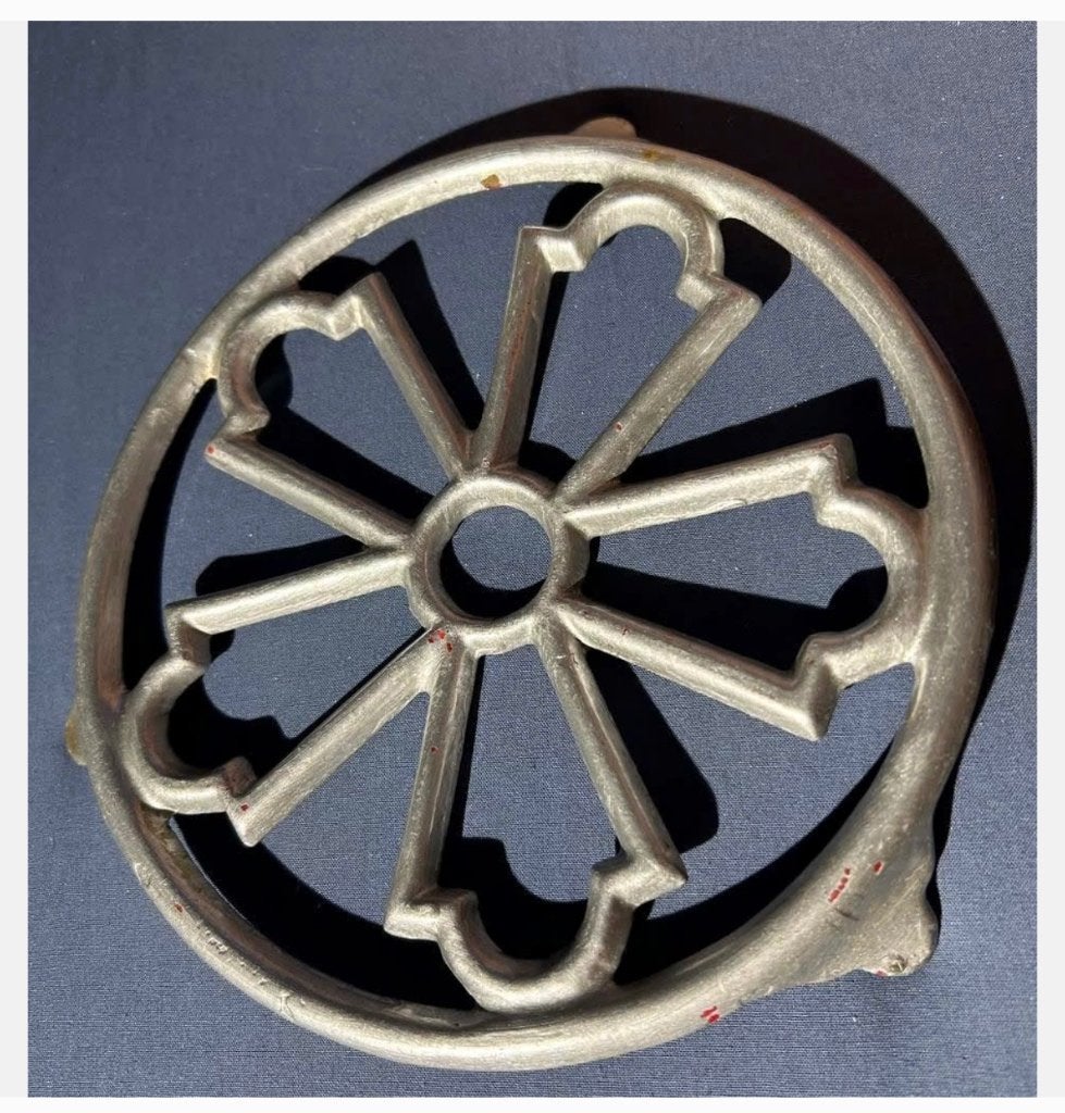 Vintage Metalen pannen onderzetter 20 cm, Ophalen of Verzenden