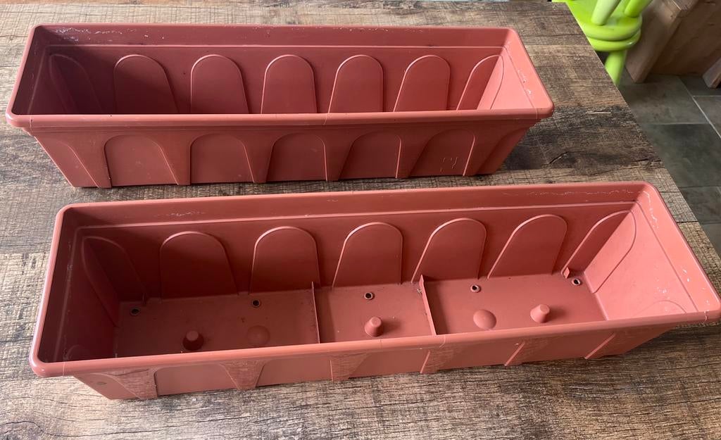 Balkon bloembakken, Tuin en Terras, Bloembakken en Plantenbakken, Kunststof, Minder dan 30 cm, Minder dan 60 cm, Ophalen of Verzenden