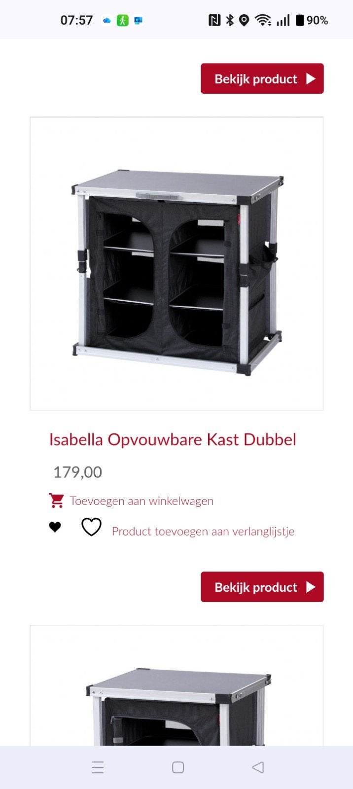 Isabella Opvouwbare Kast Dubbel !!!Nieuw!!!, Ophalen of Verzenden, Zo goed als nieuw