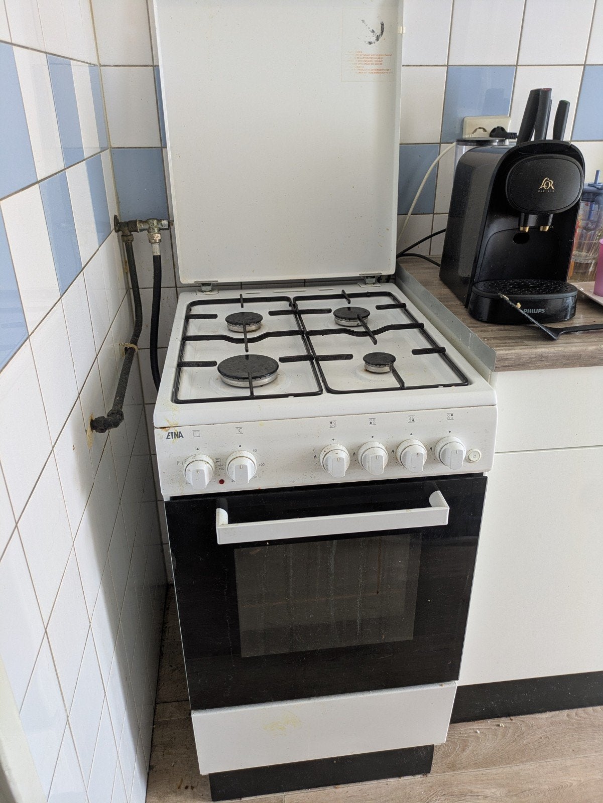 ETNA Vrijstaand Gasfornuis met Oven - Wit, Gebruikt, 60 cm of meer, Gas, Vrijstaand