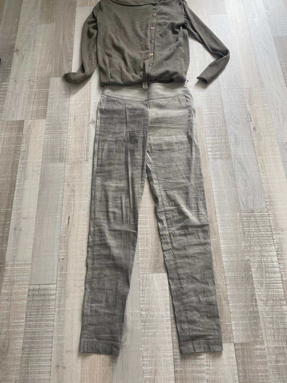 Sara Pacini broek met shirt - Maat 0 / One Size, Maat 38/40 (M), Ophalen of Verzenden, Zo goed als nieuw, Grijs