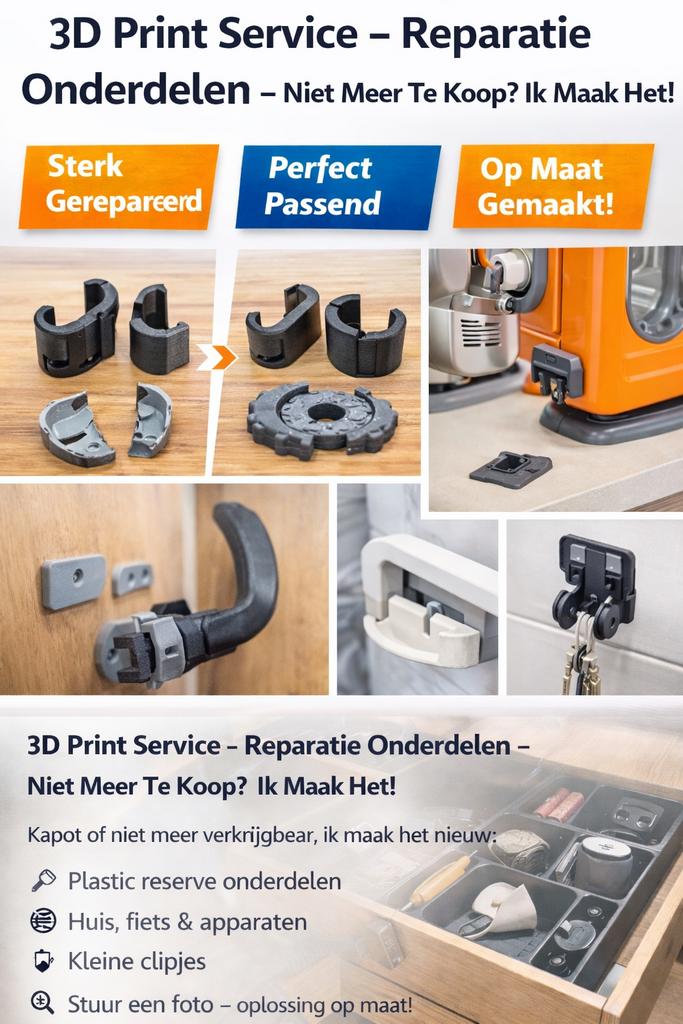 3D Print Service – Reparatie Onderdelen, Ophalen of Verzenden