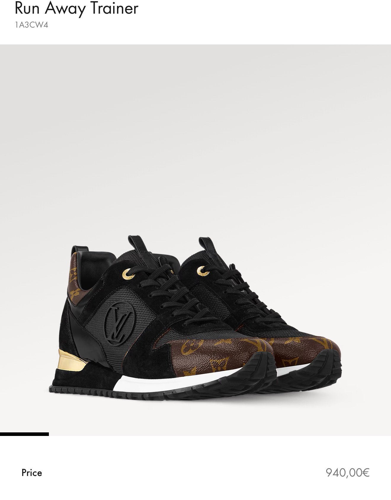 Louis vuitton run away sneakers (schoenen dames designer, Zwart, Ophalen of Verzenden, Sneakers of Gympen, Zo goed als nieuw