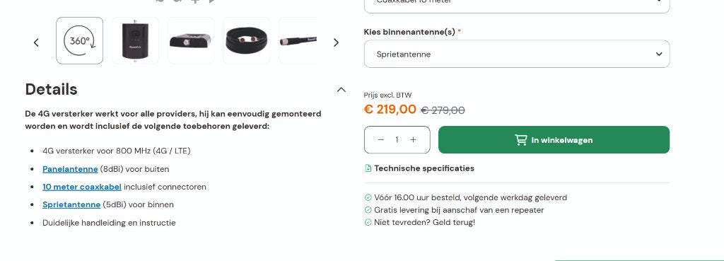 4G REPEATER in Reutum ( alle providers) Internet 300m2 +, Ophalen of Verzenden, Nieuw