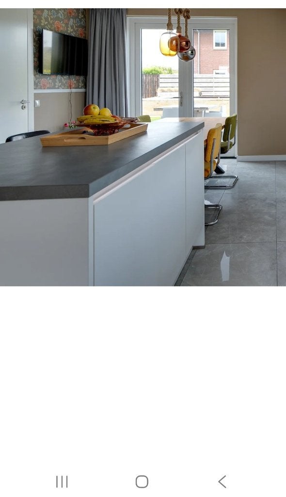 Keuken eiland greeploos met composiet blad, Ophalen, Meerkleurig, 75 cm of meer, 150 tot 200 cm