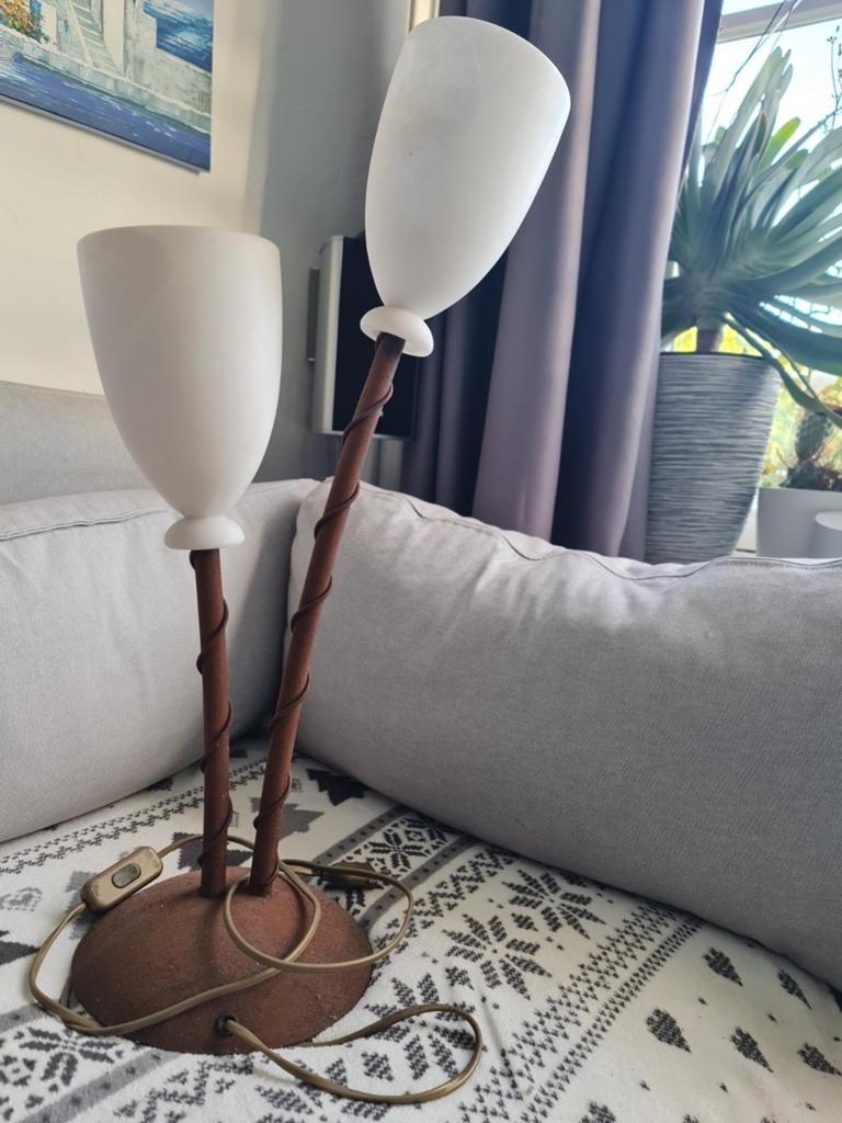 Albast staande lamp, Huis en Inrichting, Lampen | Tafellampen, Verzenden, Zo goed als nieuw, 75 cm of meer