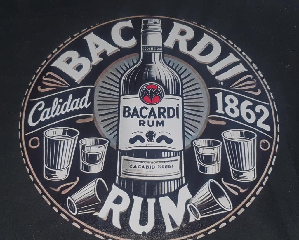 Bacardi wandbord, perfect voor de man cave, bar, kroeg, Ophalen of Verzenden, Nieuw, Reclamebord