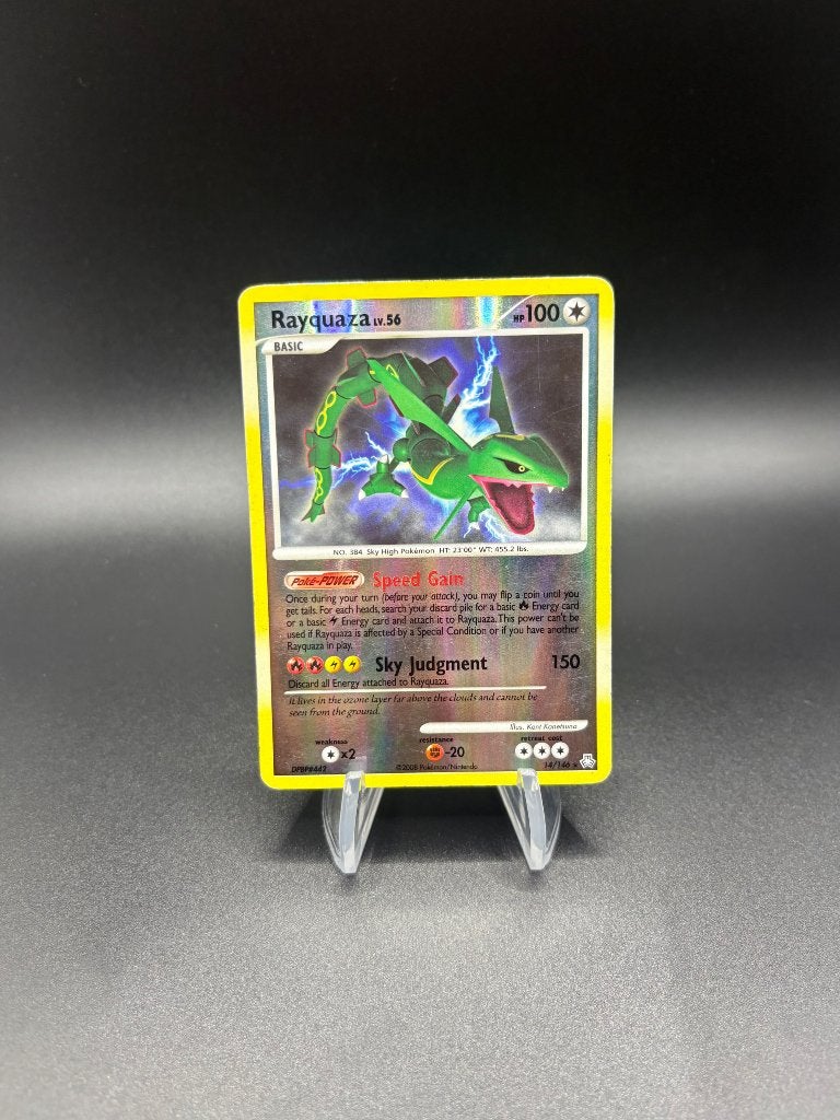 Pokemon Legends Awakened Rayquaza 14/146 Reverse Holo Card, Ophalen of Verzenden, Zo goed als nieuw, Losse kaart, Foil