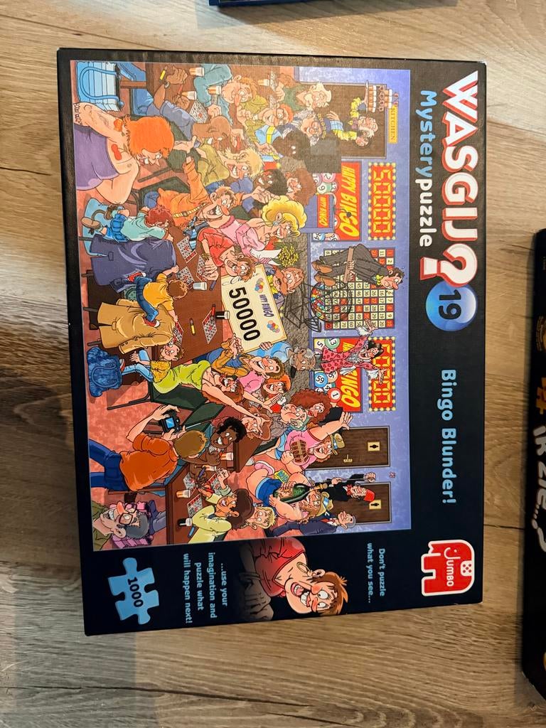 Wasgij Mystery Puzzel 19: Bingo Blunder! (1000 stukjes), Ophalen of Verzenden, Meer dan 50 stukjes, Gebruikt, 6 jaar of ouder