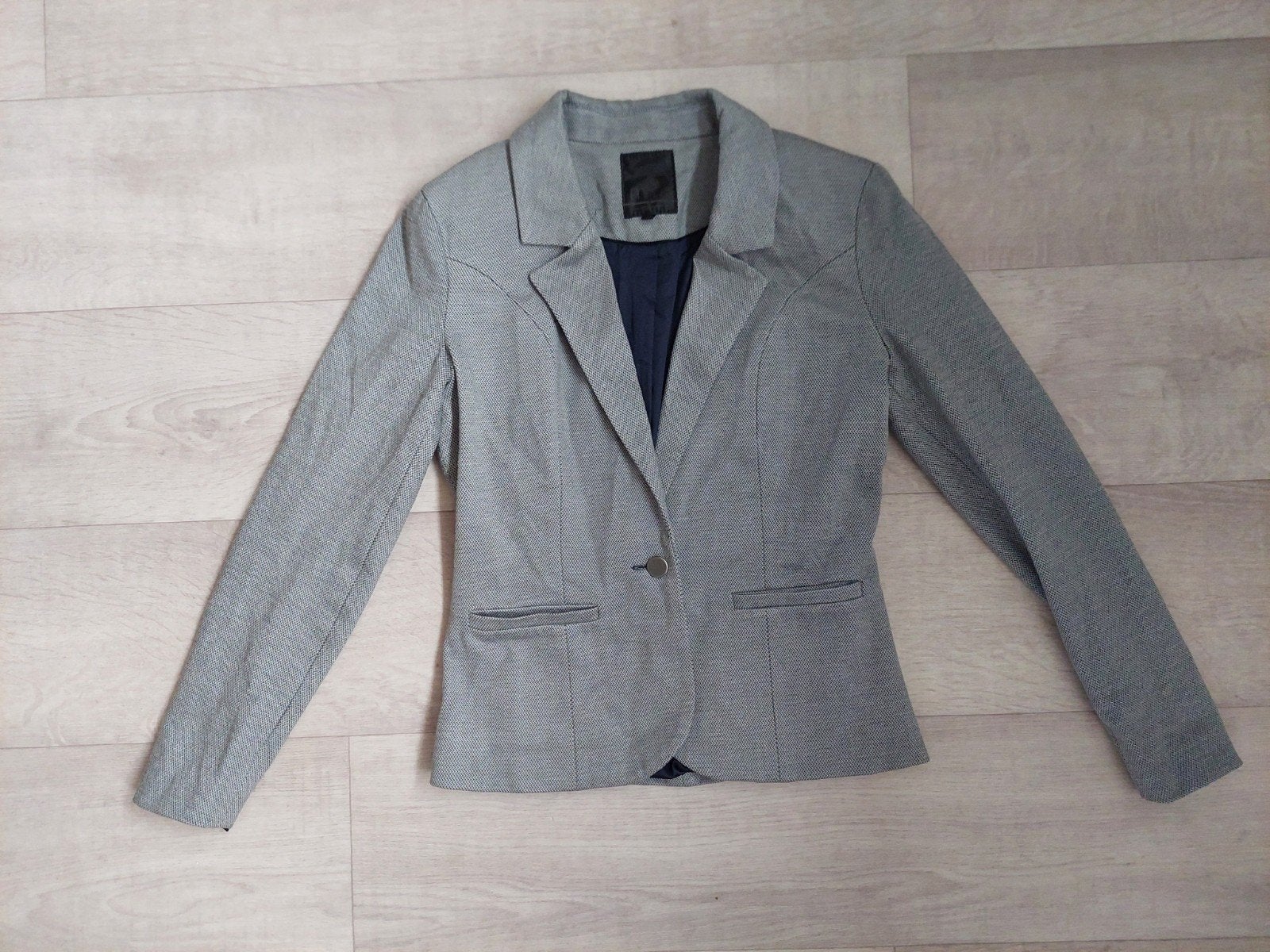 blazer maat s grijs blauw minus colbert jasje, Minus, Ophalen of Verzenden, Zo goed als nieuw, Jasje