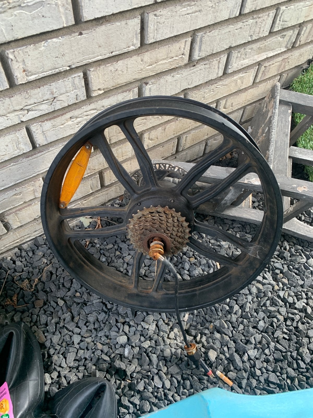 Elektrisch fietswiel met motor en cassette, Fietsen en Brommers, Fietsonderdelen, Gebruikt, Ophalen of Verzenden, Aluminium, Elektrische fiets