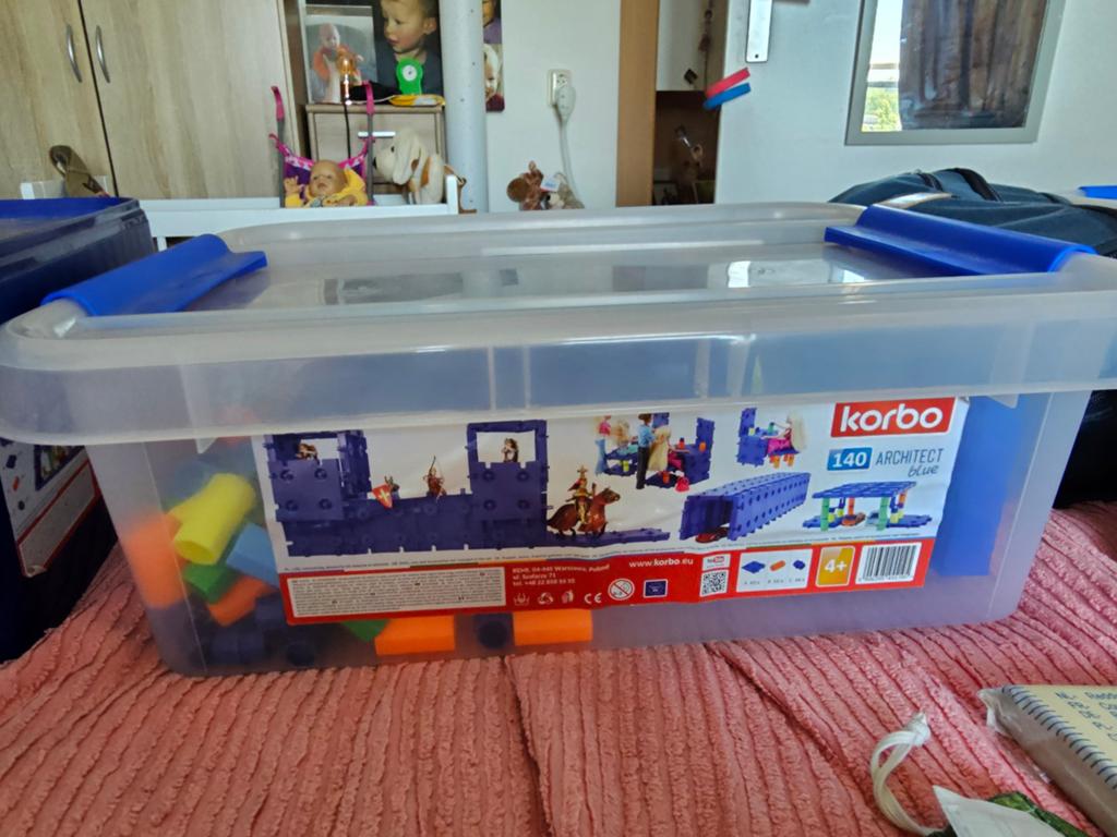 Korbo architect blue grote en kleine doos samen €35, Ophalen