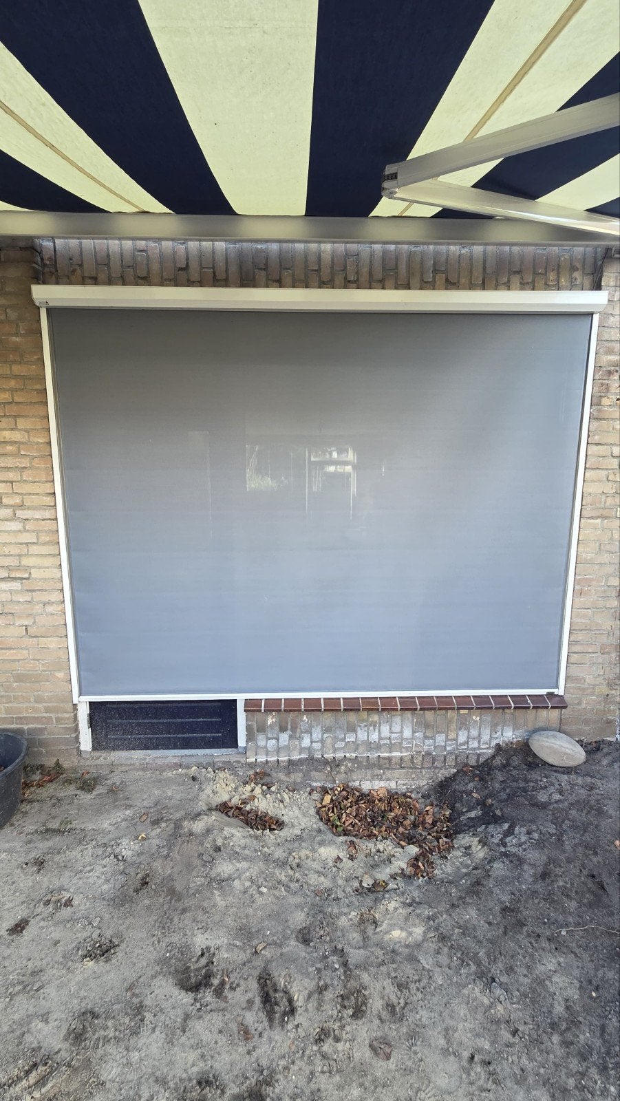 Elektrisch zonnescherm 290x215 cm met grijs doek, Tuin en Terras, Ophalen, Gebruikt, Elektrisch, 150 tot 300 cm