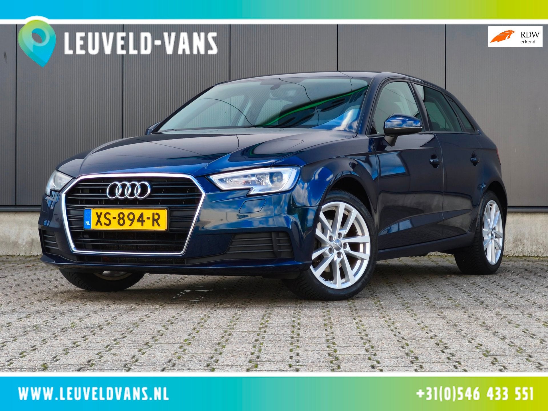 Audi A3 Sportback 35 TFSI 150PK 7T DSG CRUISE LED NAVI PDC, Stof, 150 pk, Blauw, Bedrijf