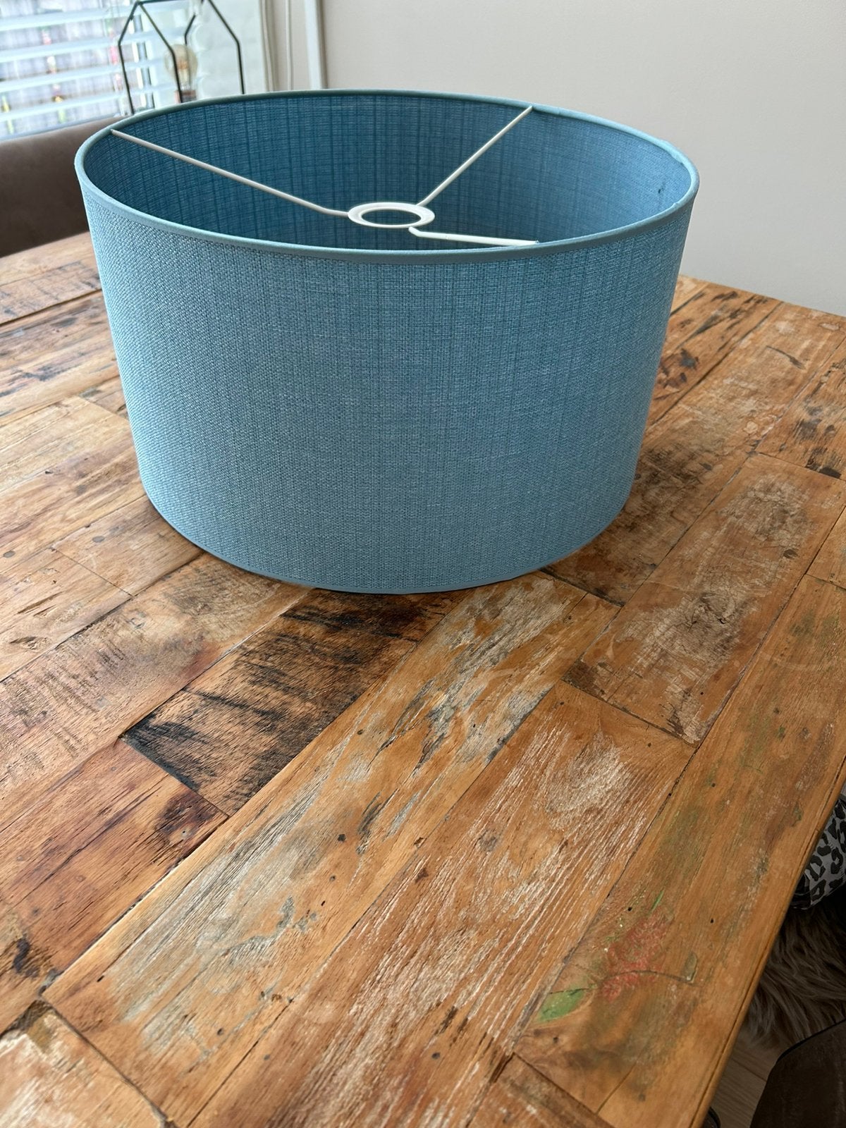 Stoffen lampenkap licht blauw, Ophalen, Zo goed als nieuw, Blauw, Rond