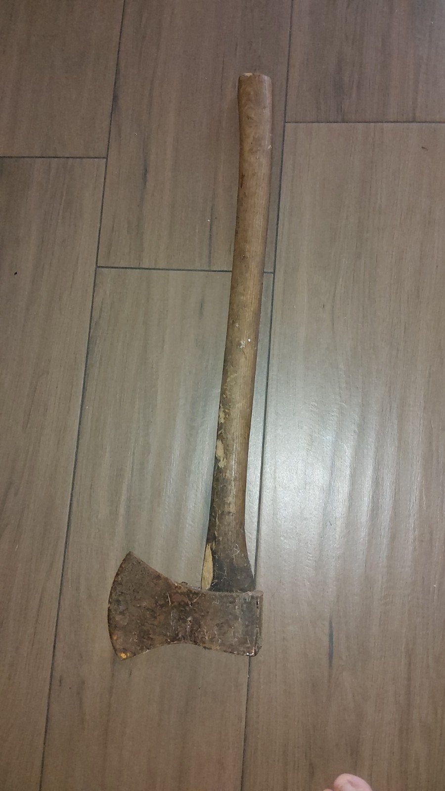 Robuuste bijl met lange houten steel - Gebruikt, Ophalen of Verzenden, Gebruikt, Overige typen