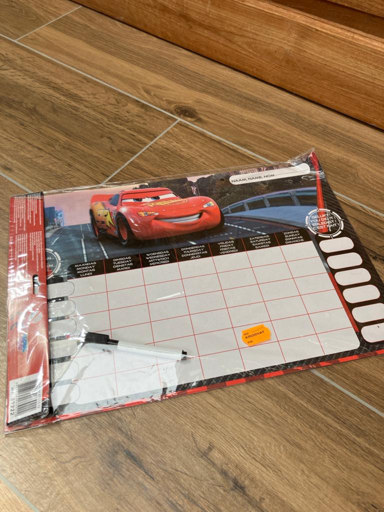 Cars Lightning McQueen Planbord met Stift en Stickers, Ophalen, Zo goed als nieuw