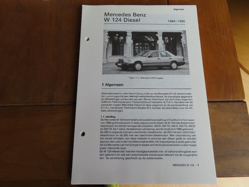 Vraagbaak Mercedes W124 diesel Mercedes 200 D - 300 D / TD, Ophalen of Verzenden