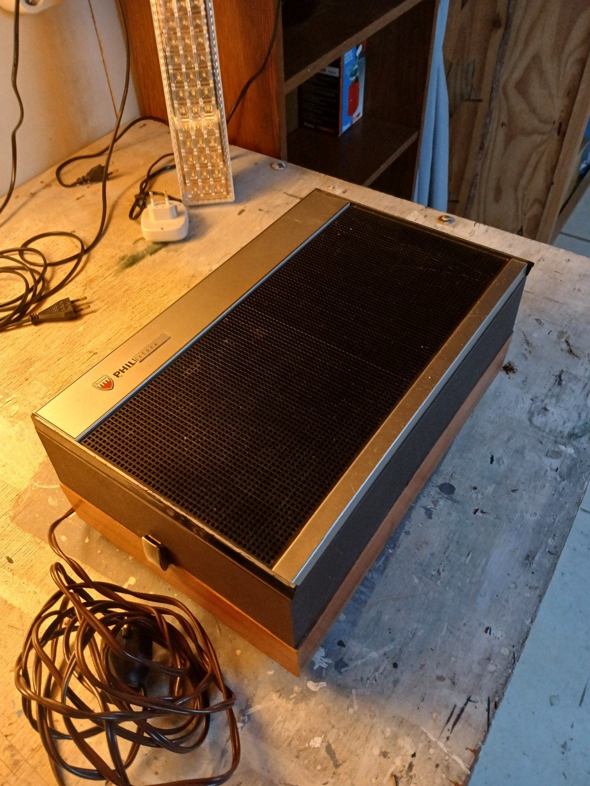 Vintage Philips Platenspeler met Geïntegreerde Luidspreker, Ophalen, Gebruikt, Platenspeler, Philips