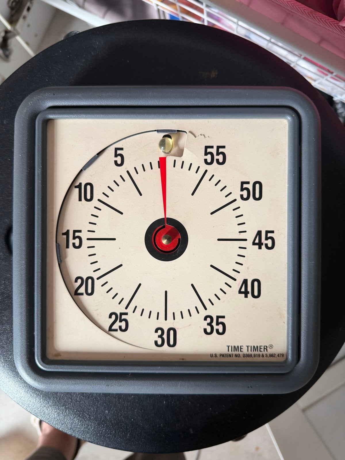 Time Timer visuele timer - 60 minuten - anoloog, Huis en Inrichting, Woonaccessoires | Klokken, Gebruikt, Grijs, Timemaster, Werkt op batterijen