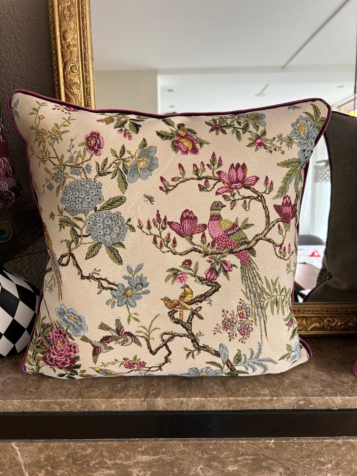 Decoratieve kussenhoes handgemaakt ontwerp, Ophalen of Verzenden, Nieuw, Beige, Vierkant