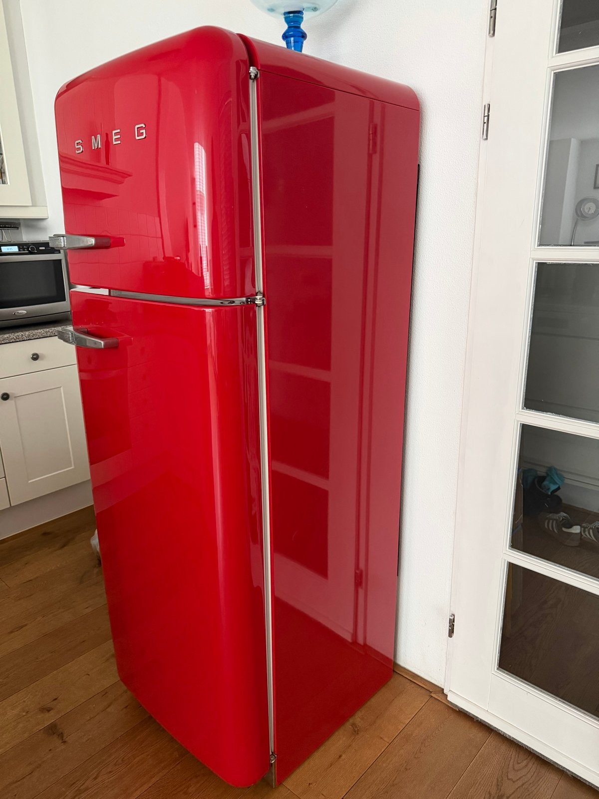 Smeg Koelkast met Vriezer - Rood Retro Design, Witgoed en Apparatuur, Koelkasten en IJskasten, Ophalen, Gebruikt, 200 liter of meer