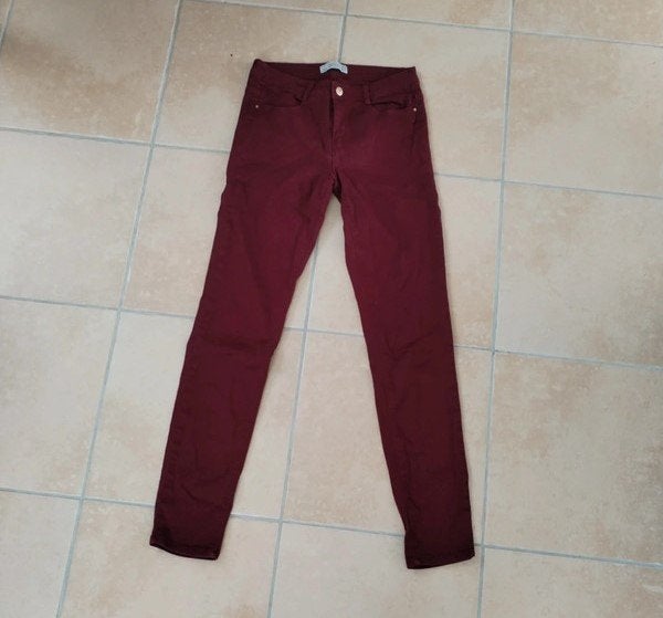 wijnrode spijkerbroek jeans zara trafaluc (36/38), Overige kleuren, Verzenden, Zara, Zo goed als nieuw