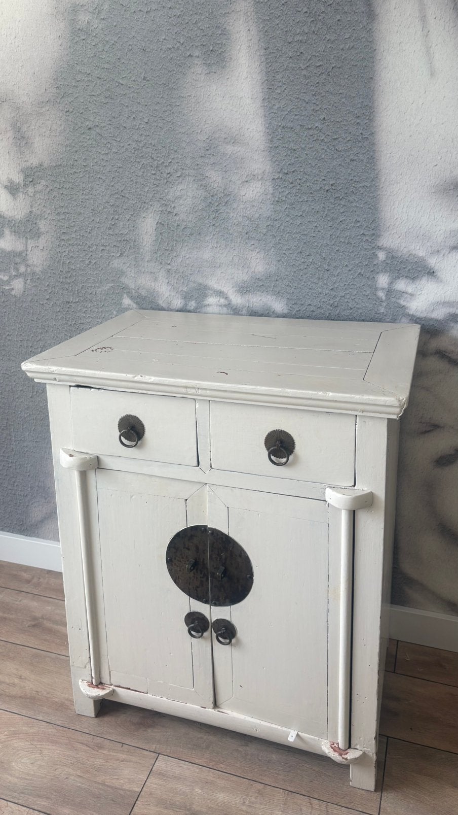 Chinese kastje / dressoirkast – massief hout – wit, Ophalen, Zo goed als nieuw