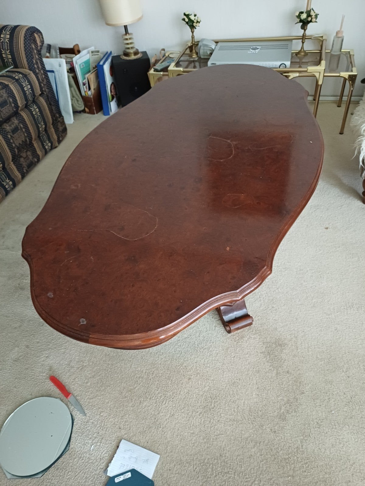 Mooie, mahonie houten salontafel uit oma's huis, Ophalen