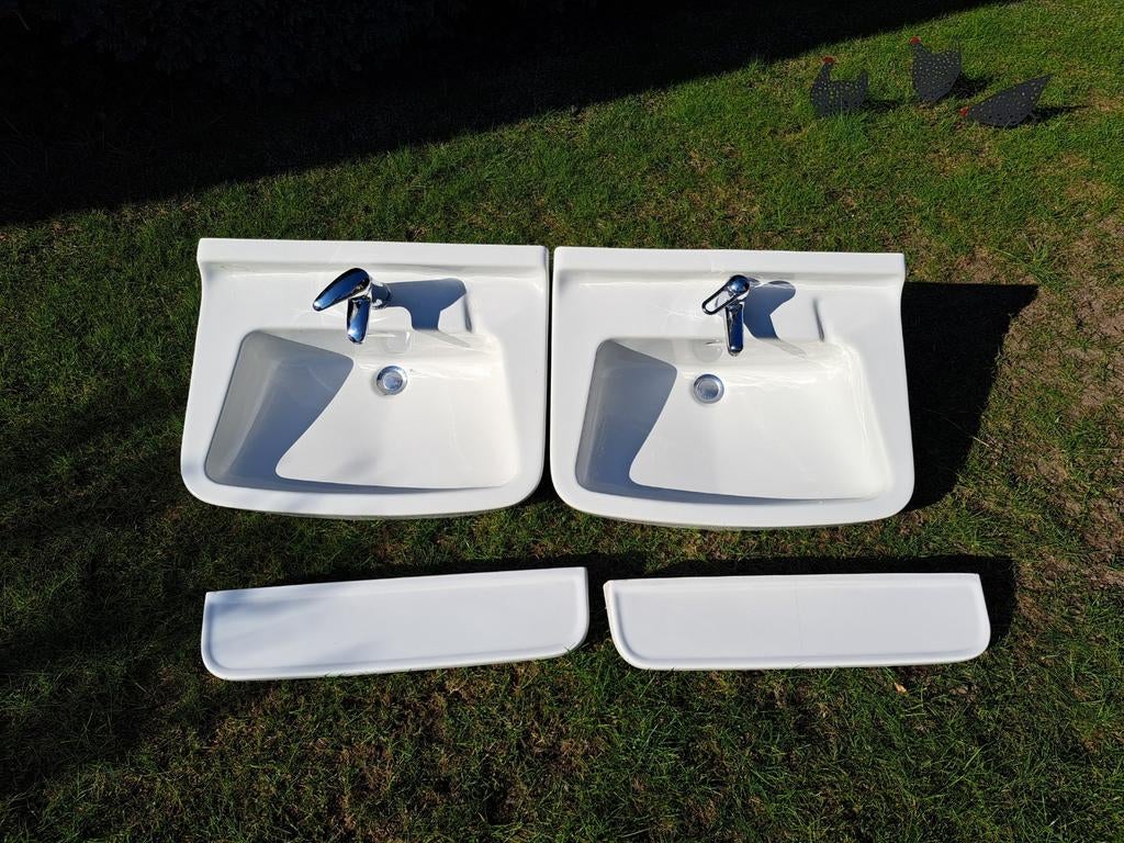 Vintage retro wastafels met plassets jaren 60 style, Ophalen, Overige typen, 50 tot 100 cm, Minder dan 100 cm