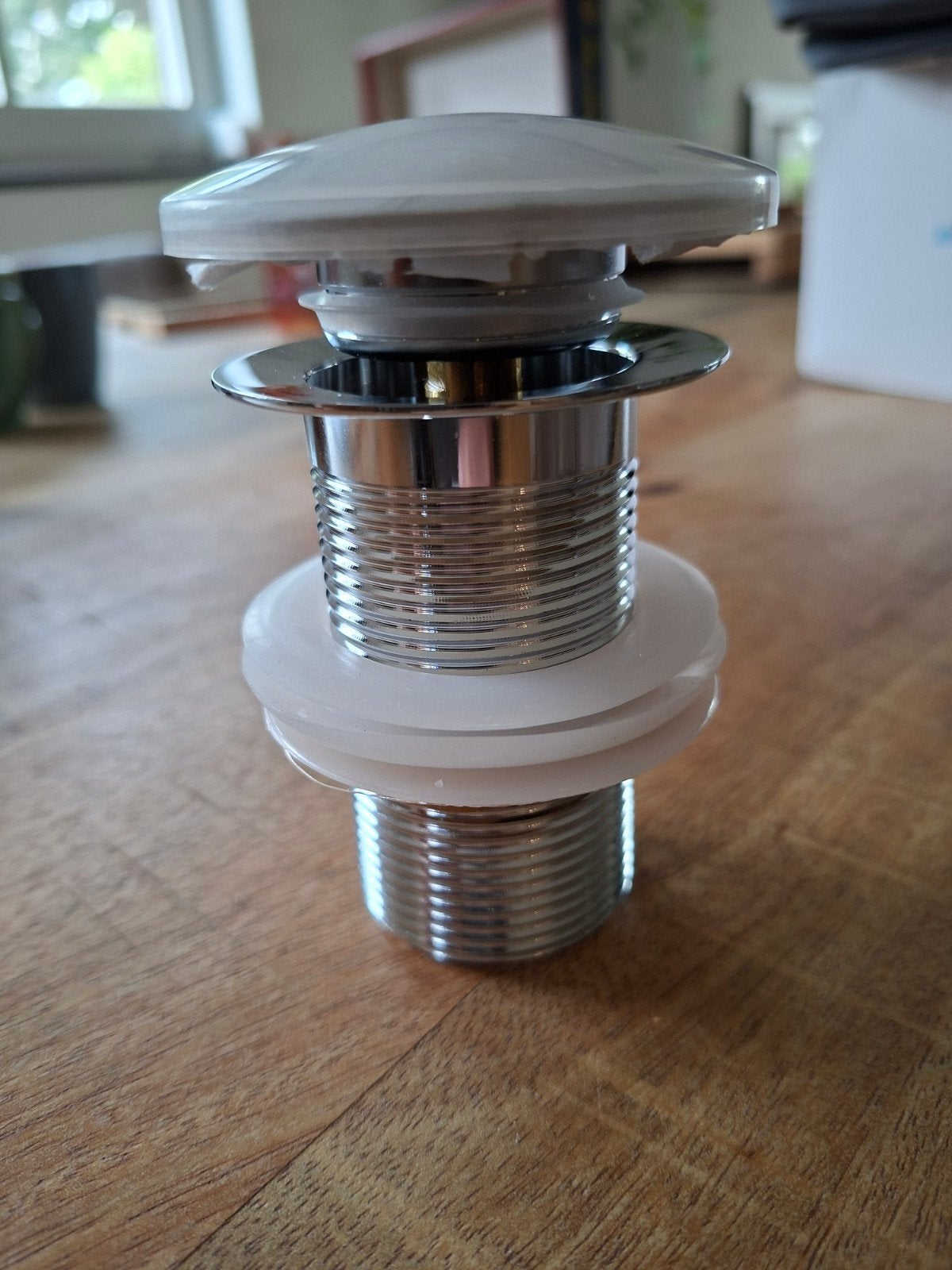 Nieuwe chromen wastafelplug met overloop, Doe-het-zelf en Verbouw, Sanitair, Ophalen of Verzenden, Nieuw, Chroom, Wastafel