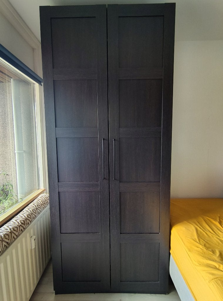 Pax kledingkast: donkerbruin & 236cm hoog (IKEA), 200 cm of meer, 50 tot 100 cm, 50 tot 75 cm, Ophalen