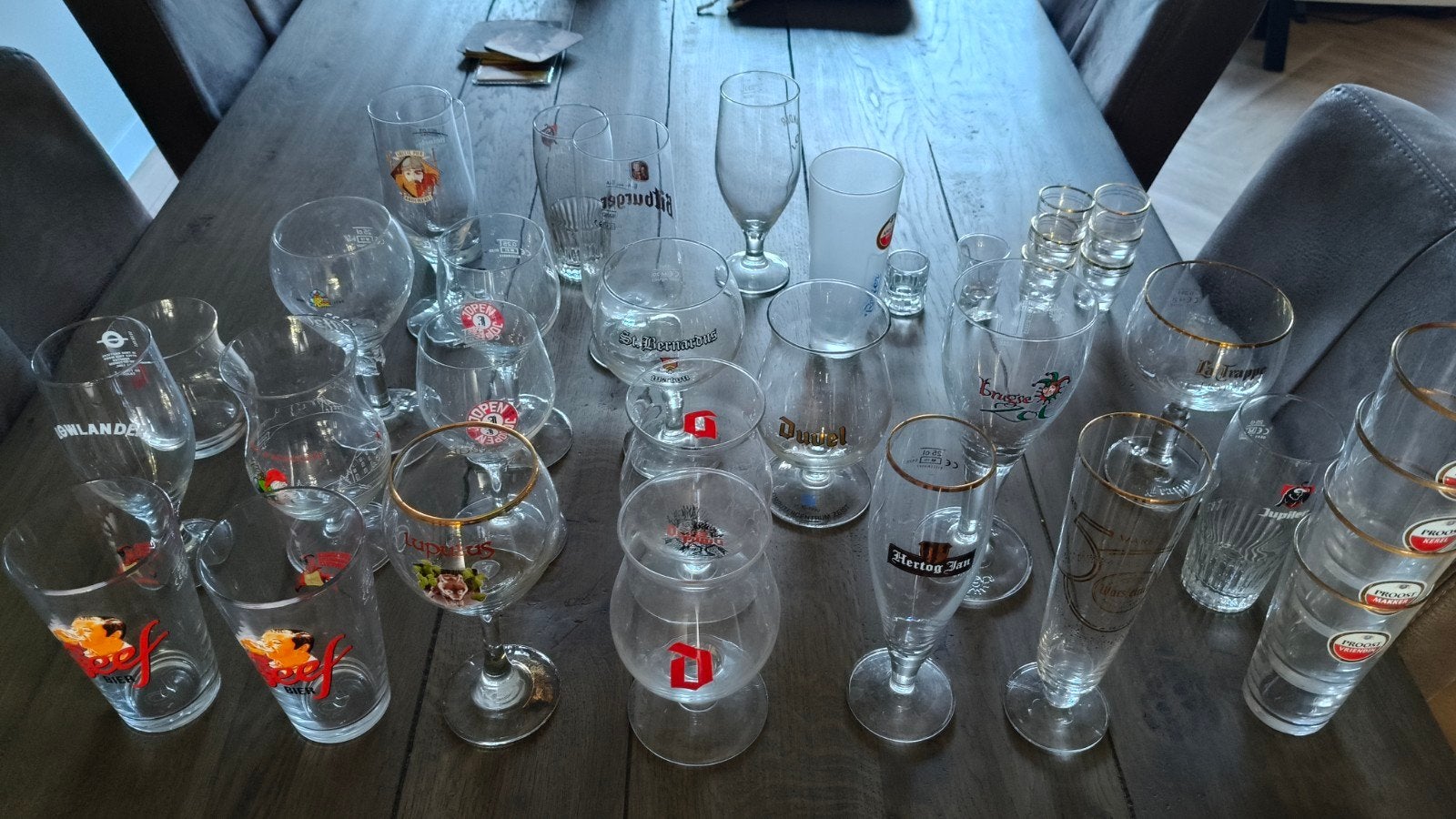 Grote collectie bierglazen (30+ stuks), Ophalen of Verzenden, Zo goed als nieuw
