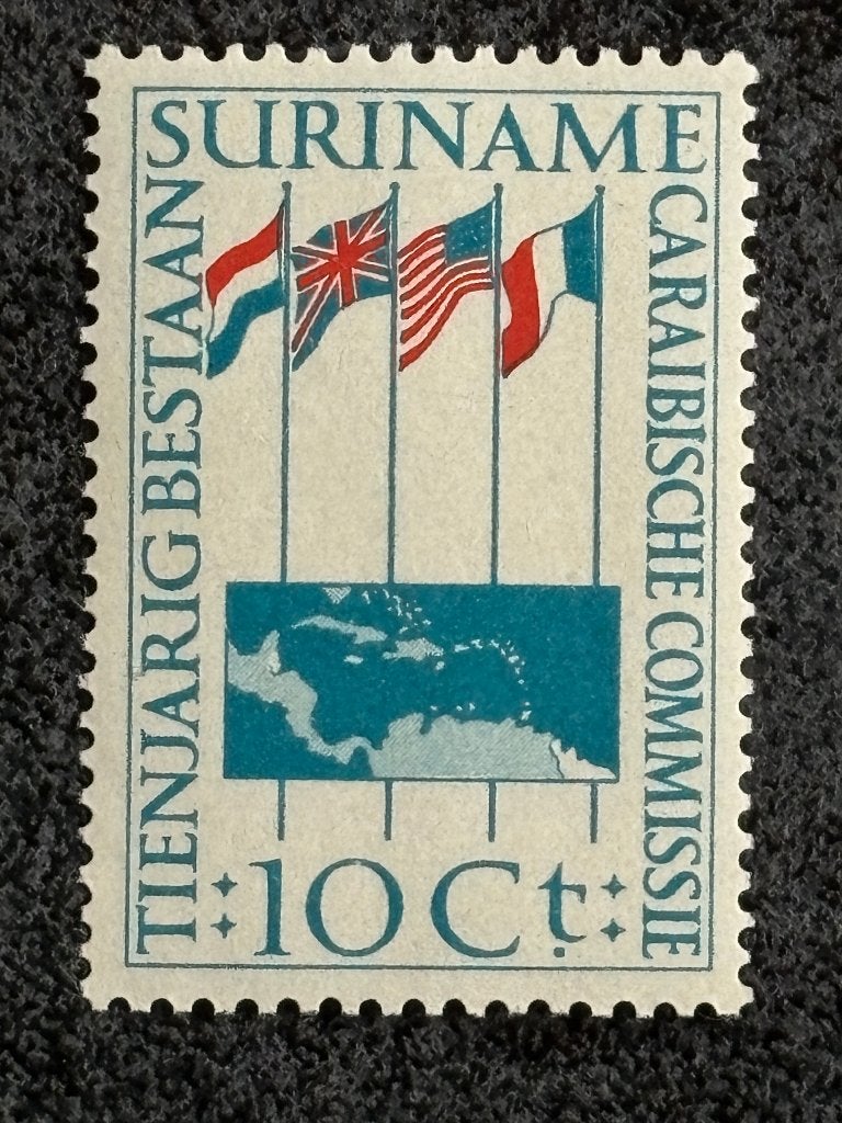 1956 SUR 325, 10 jaar Caraïbische commissie, POSTFRIS, Ophalen of Verzenden, Postfris