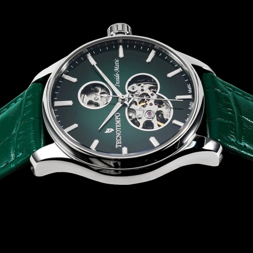 Tecnotempo Insidematic automatic horloge, Overige merken, Leer, Staal, Polshorloge