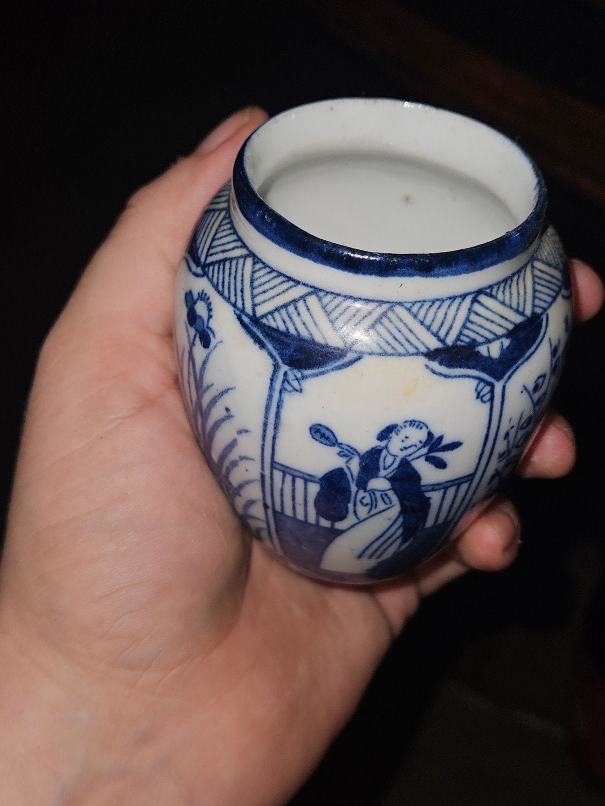 Antiek Mosa Lepelvaasje met Lange Lijs Decor (1900-1910), Ophalen of Verzenden