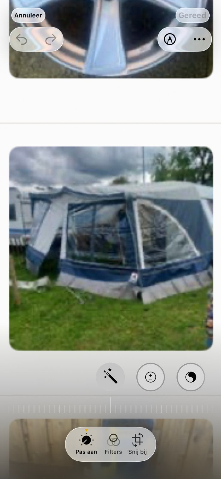 Voortent caravan maat 9, Caravans en Kamperen, Caravan accessoires, Ophalen, Gebruikt