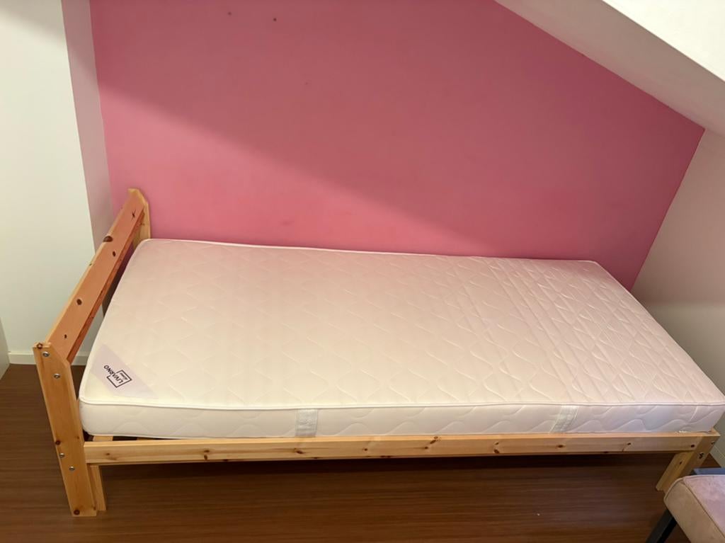 1 persoons ikea bed, Huis en Inrichting, Slaapkamer | Bedden, Ophalen, 90 cm, Eenpersoons, Wit