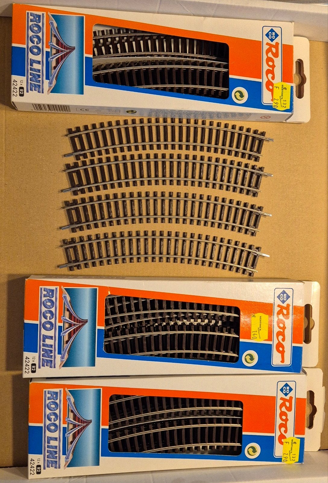 Roco 42422 H0 Roco-Line gebogen rails R2, R358mm 30, Info@roco.cc, Gelijkstroom, Rails, Ophalen of Verzenden